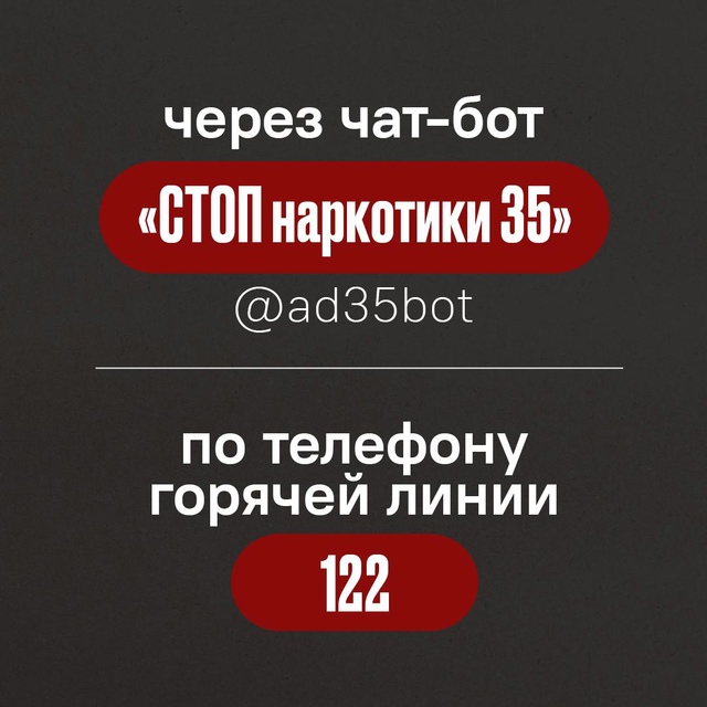 Более 800 обращений поступило в чат-бот «СТОП наркотики 35».